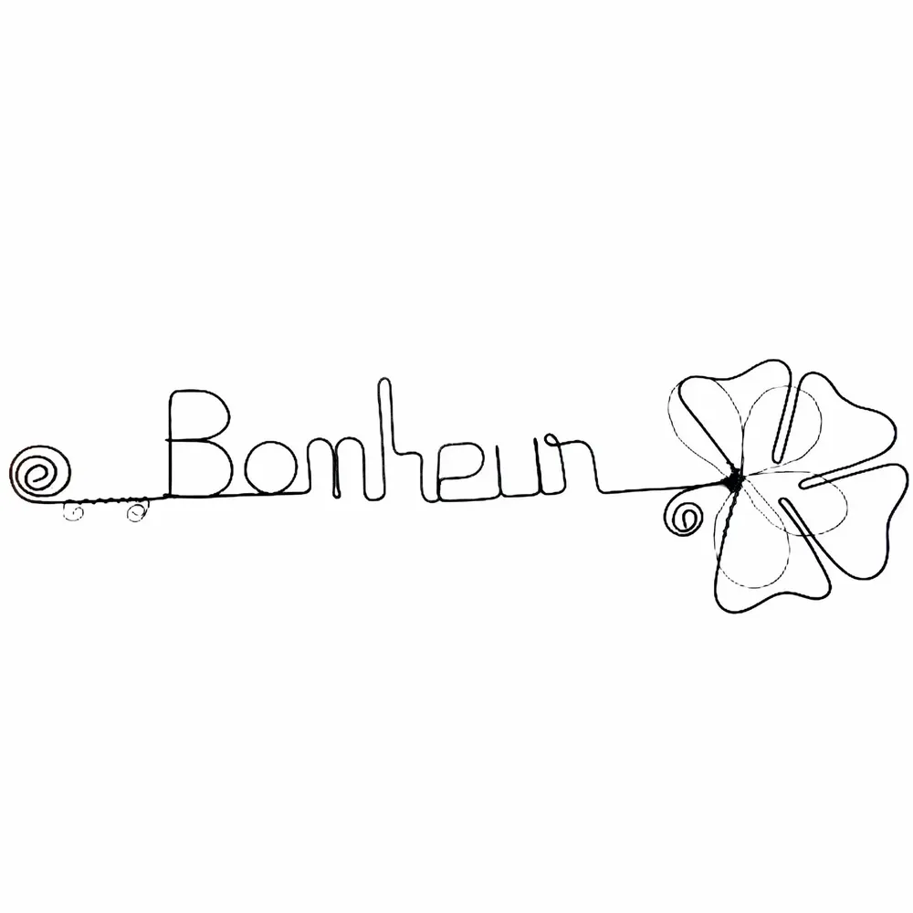 Other wall decoration - Clover Flower - "Happiness" - Wire Wall Decoration - BIJOUX DE MUR