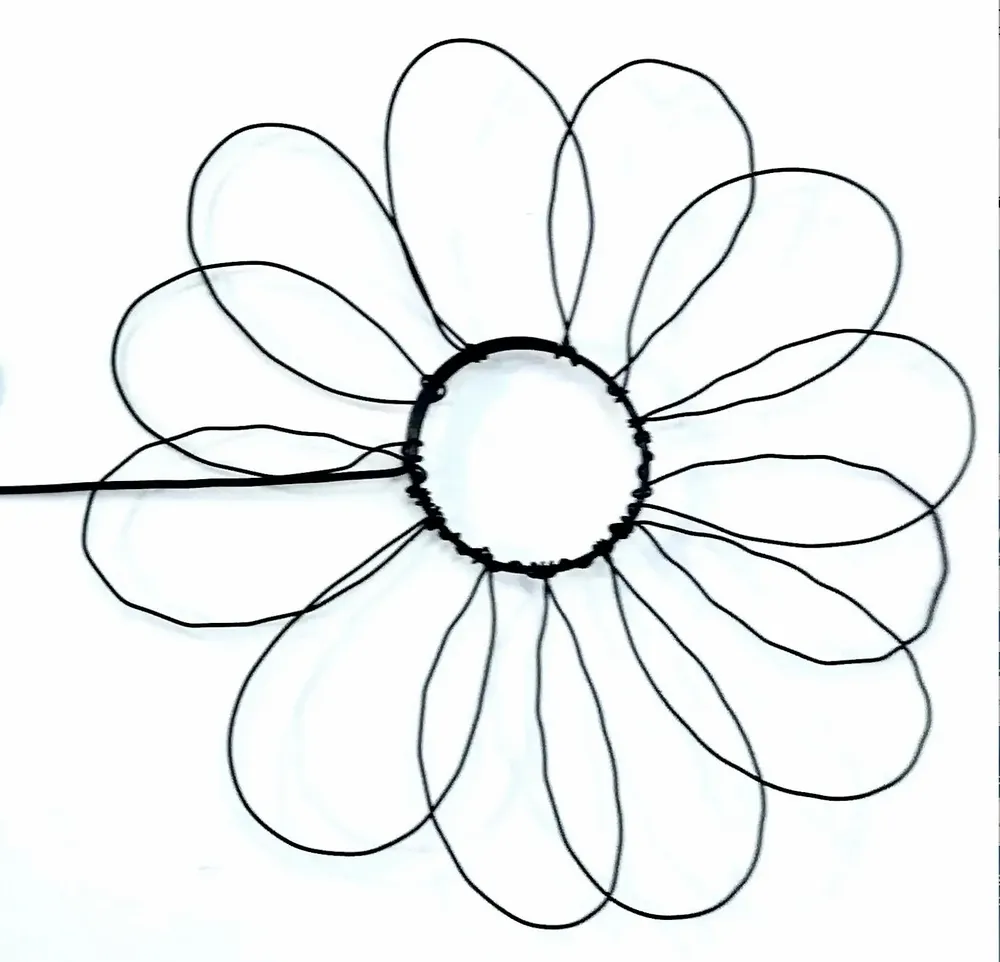 Other wall decoration - Daisy Flower - "Welcome" - Wire Wall Decor - BIJOUX DE MUR