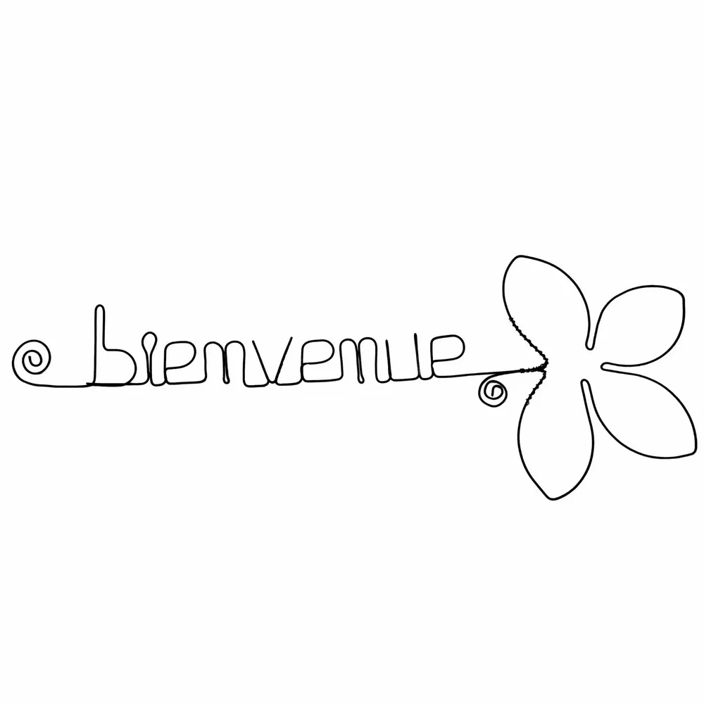 Other wall decoration - Lotus Flower - "Welcome" - Wire Wall Decoration - BIJOUX DE MUR