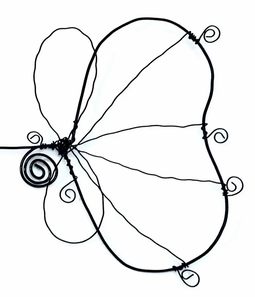 Other wall decoration - Ginkgo Flower - "Happiness" - Wire Wall Decoration - BIJOUX DE MUR