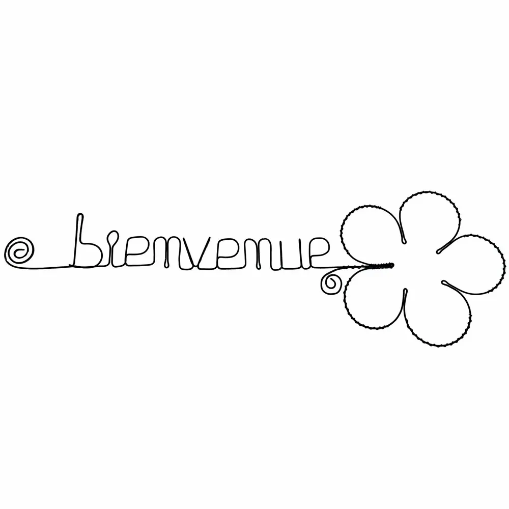 Autres décorations murales - Fleur de Pâquerette "Bienvenue" - Décoration murale fil fer - BIJOUX DE MUR