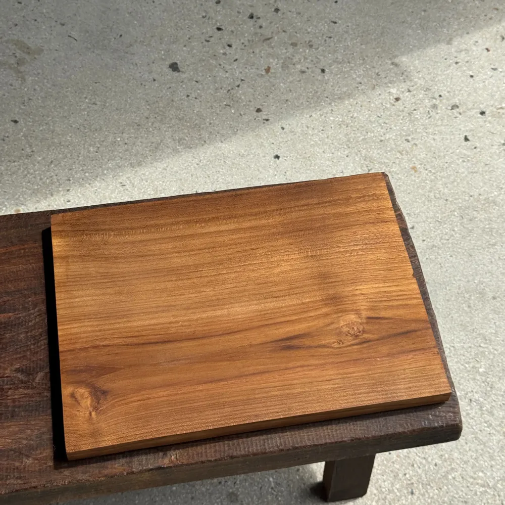 Trays - Rectangular solid teak tray with carved edges 33x24 - OFFICE OBJETS