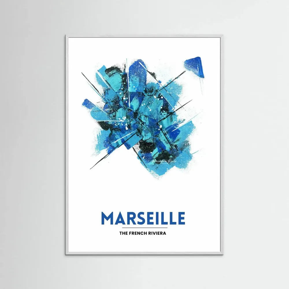 Affiches - Affiche Azur French Riviera - AMANDINE REALE CREATIVE ARTIST