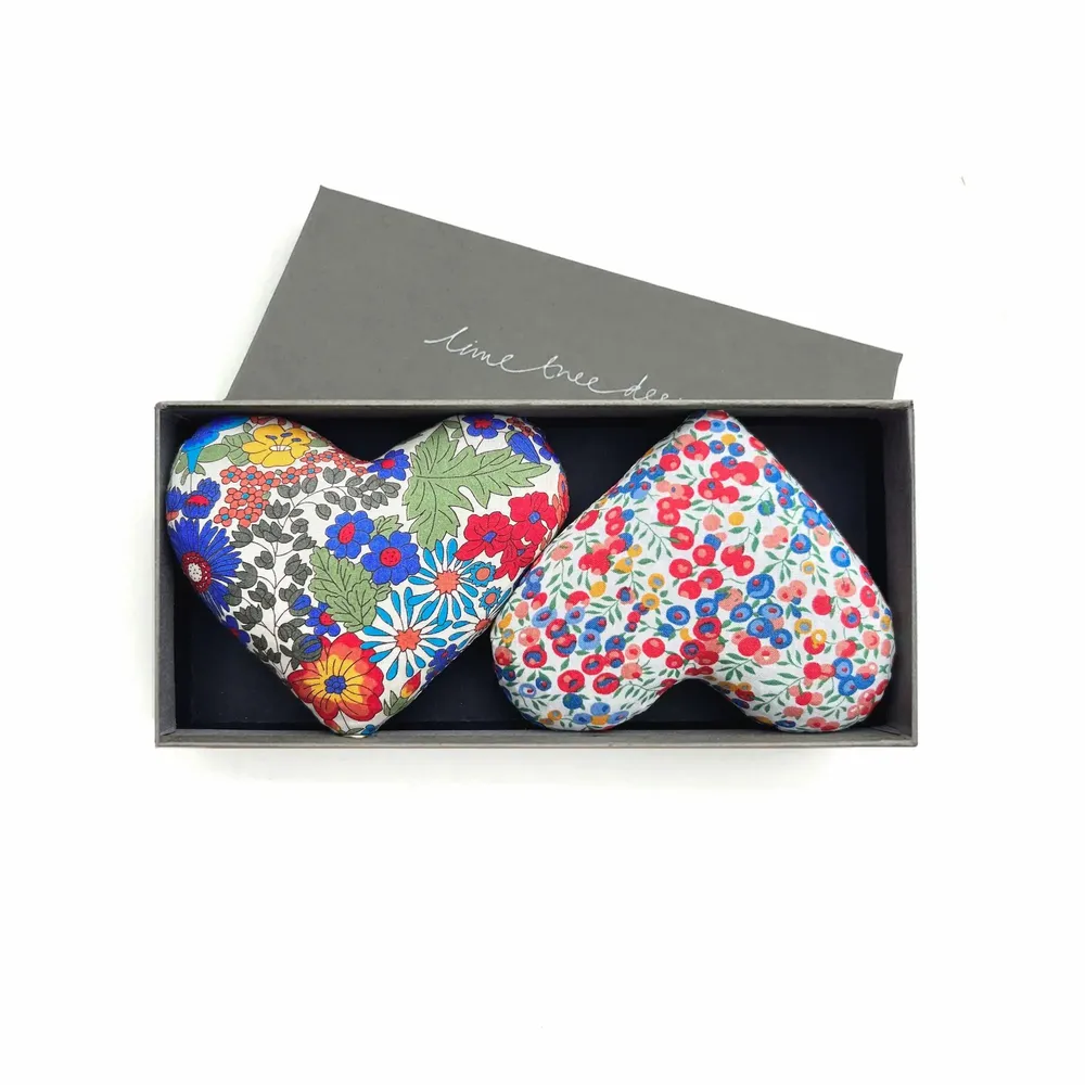 Home fragrances - Box of 2 Cotton Lavender Hearts - Red Hot - LIME TREE DESIGN