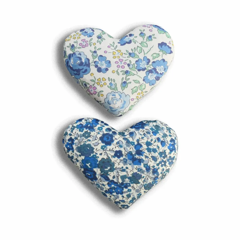 Home fragrances - Box of 2 Cotton Lavender Hearts - True Blue - LIME TREE DESIGN