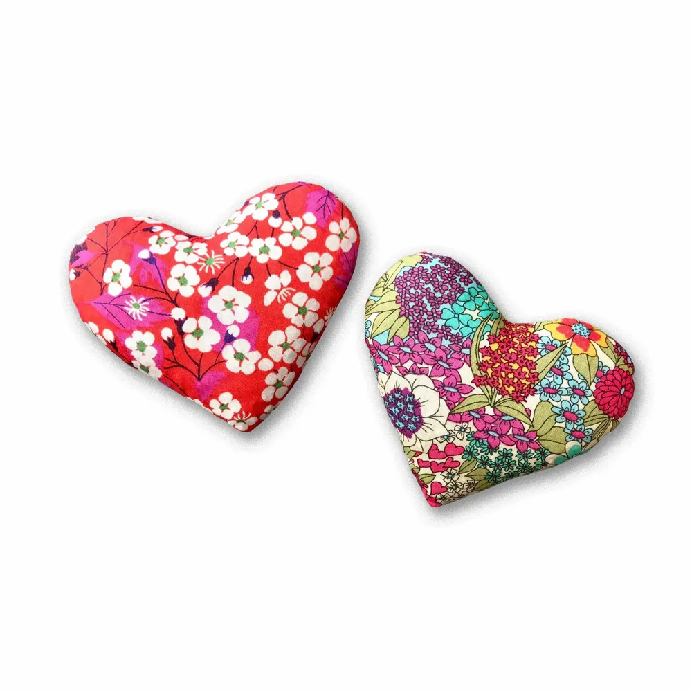 Home fragrances - Box of 2 Cotton Lavender Hearts - Best of Friends - LIME TREE DESIGN