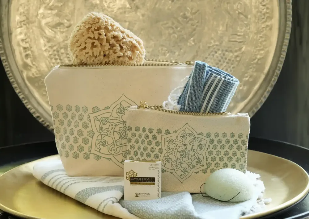 Rangements pour salle de bain - Trousse de toilette en coton bio certifié GOTS - KARAWAN AUTHENTIC