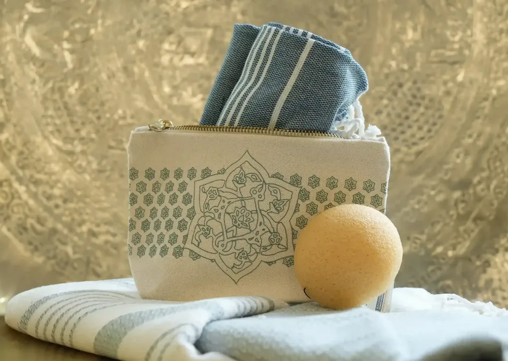 Rangements pour salle de bain - Trousse de toilette en coton bio certifié GOTS - KARAWAN AUTHENTIC