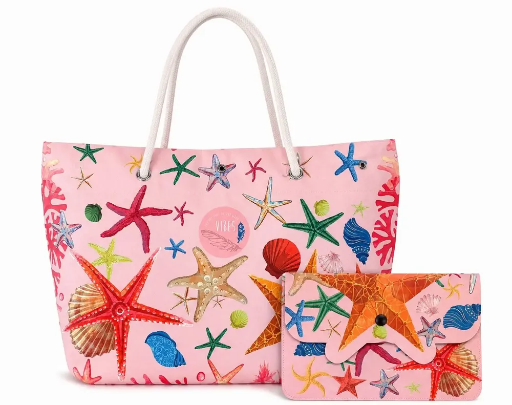 Sacs et cabas - Beach Bag Medium Stella Marina Rosa - BEACH VIBES