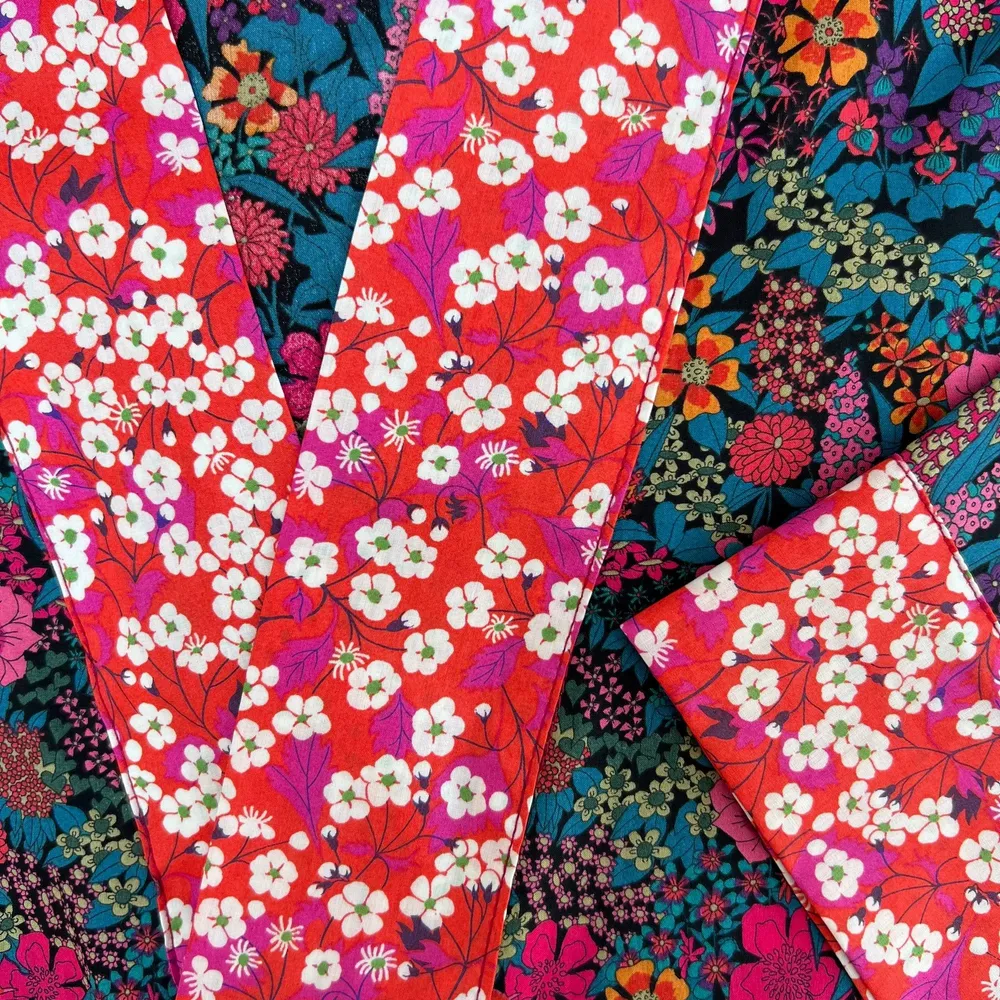 Sleepwear - Long Kimono Robe Ciara Fuchsia - Made with Liberty Fabric - LIME TREE DESIGN