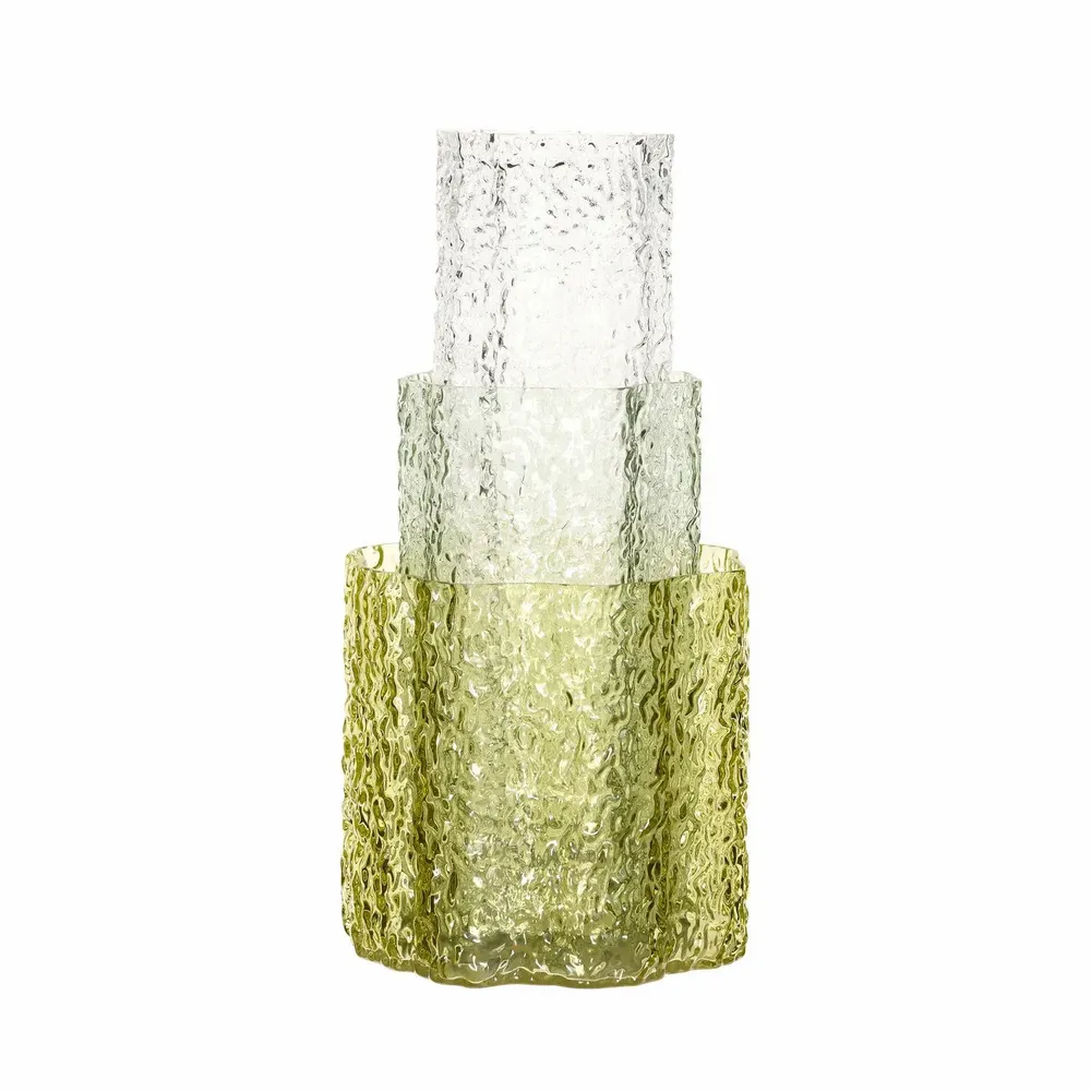 Vases - Triple Vases Vert/Transparent (set de 3) - HÜBSCH