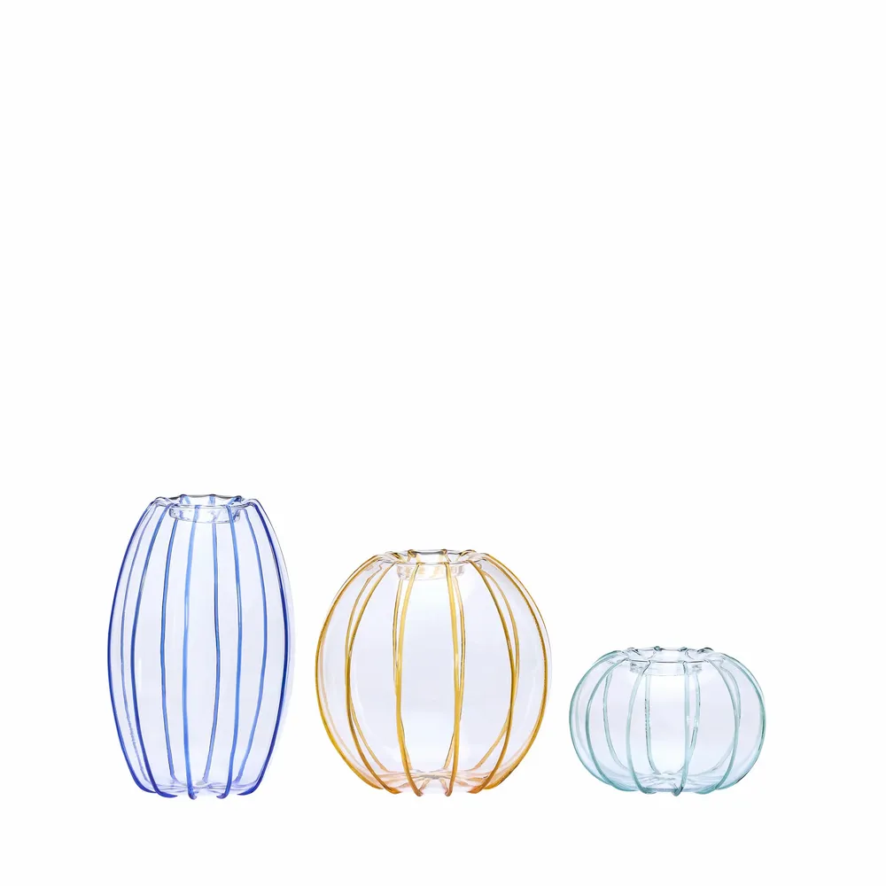 Vases - Orbit Vases Amber/Light green/Blue (set of 3) - HÜBSCH