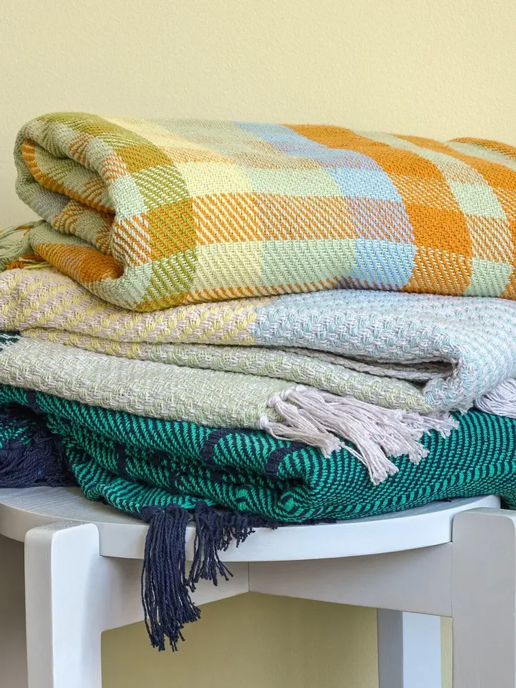 Throw blankets - Tarta Plaid Yellow - HÜBSCH