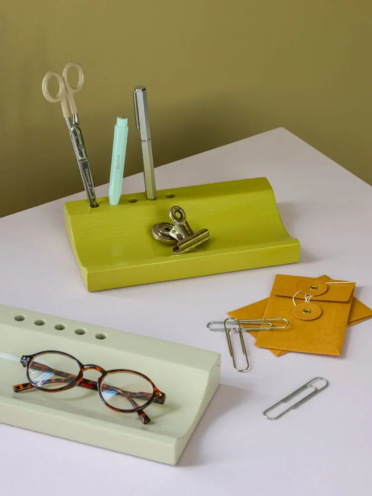 Papeterie bureau - Kanso Organiseur de bureau Jaune - HÜBSCH