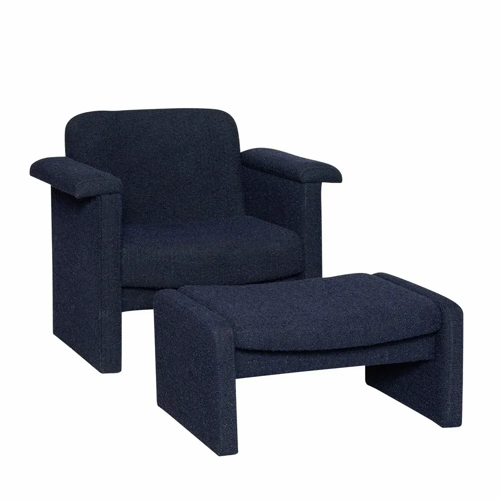 Chaises longues - Softy Fauteuil lounge Bleu foncé (set de 2) - HÜBSCH