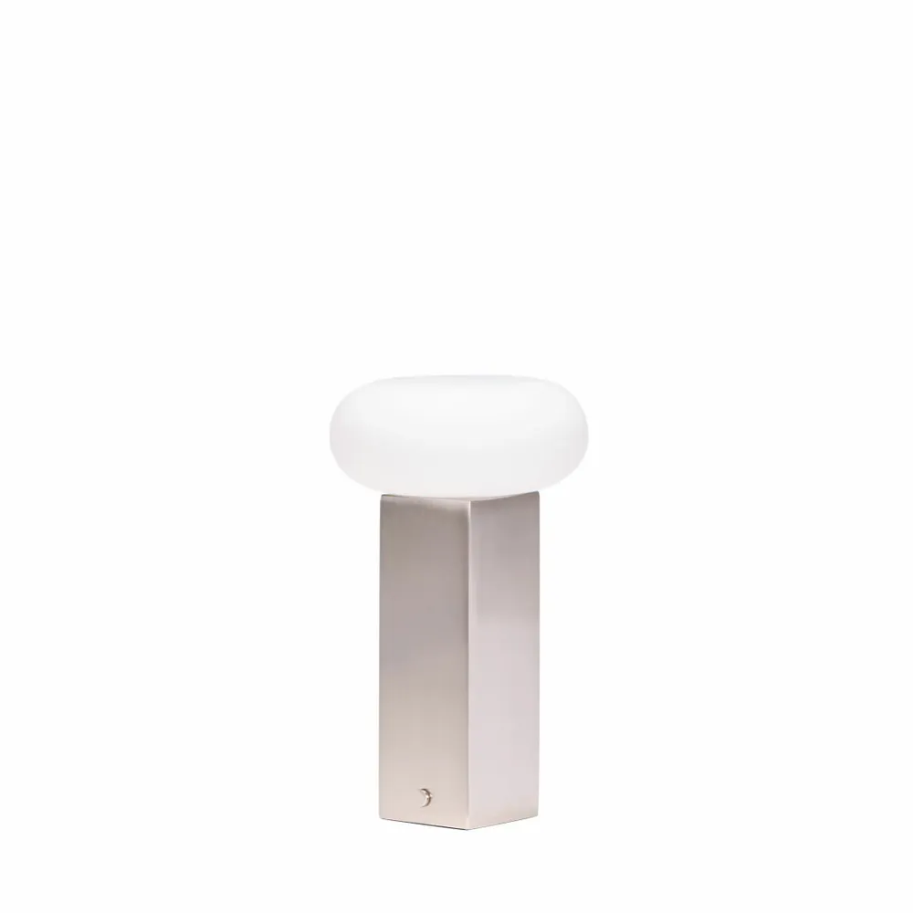 Wireless lamps - Low Portable Lamp Nickel - HÜBSCH
