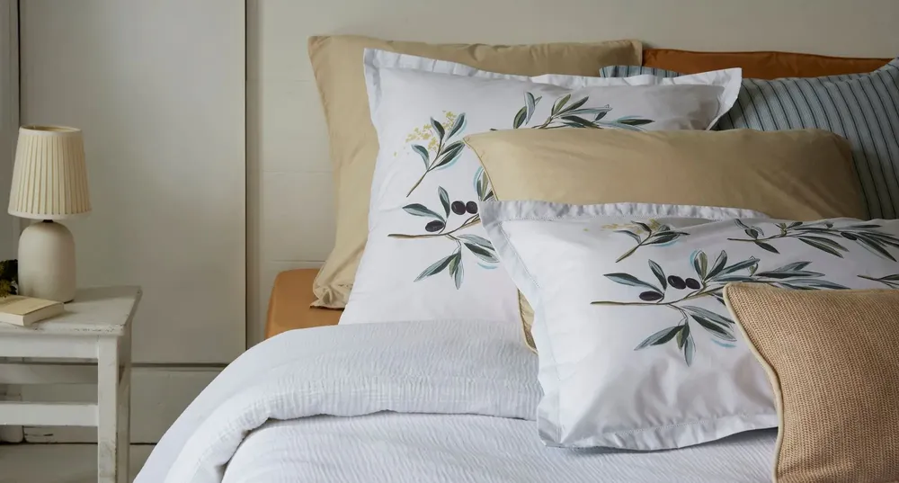 Bed linens - L'OLIVERAIE PRINTED COTTON PERCALE BED SET - SYLVIE THIRIEZ