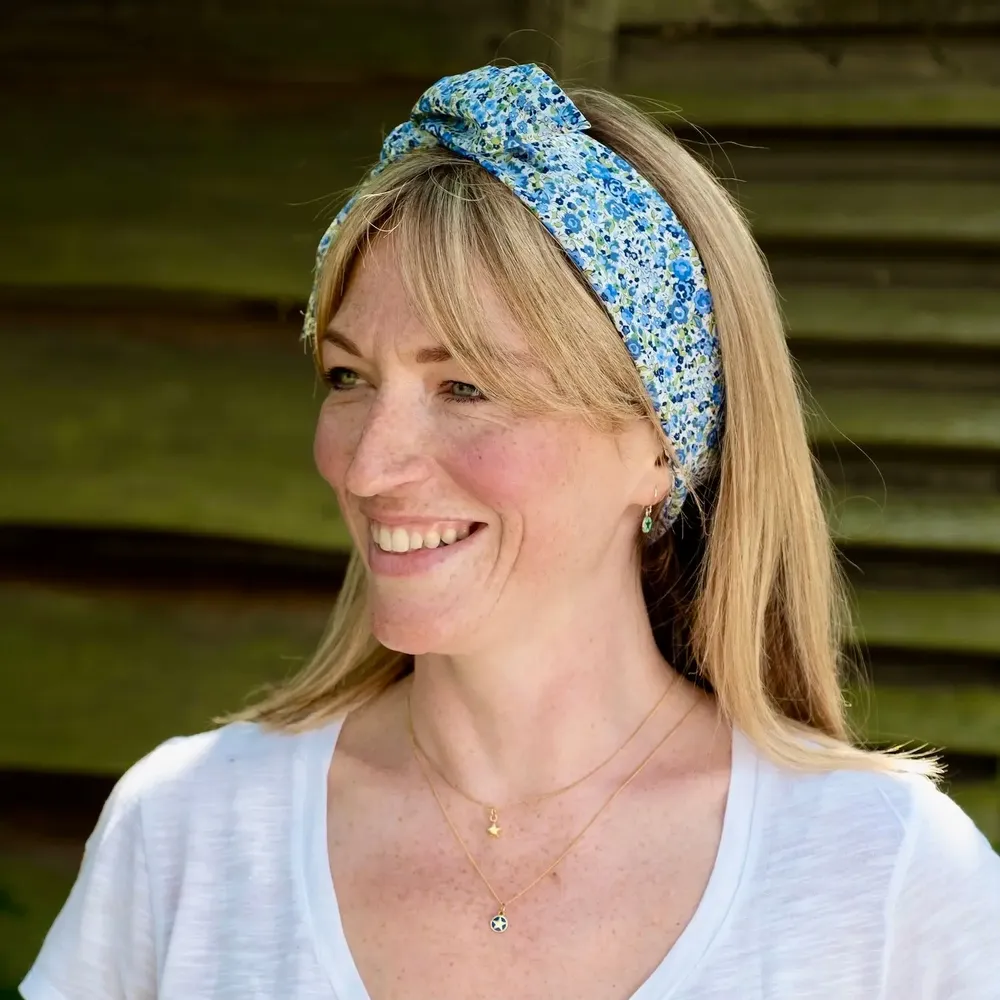 Scarves - Cotton Square Bandana Scarf: Made from Liberty Fabric Emma & Georgina - LIME TREE DESIGN