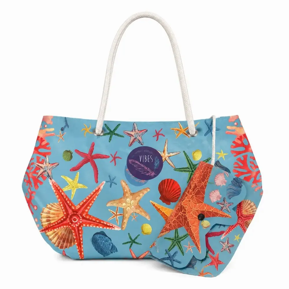 Sacs et cabas - Beach Bag Medium Stella Marina Azzurro - BEACH VIBES