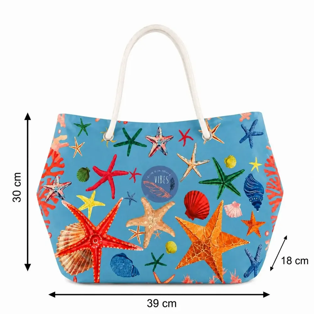 Sacs et cabas - Beach Bag Medium Stella Marina Azzurro - BEACH VIBES
