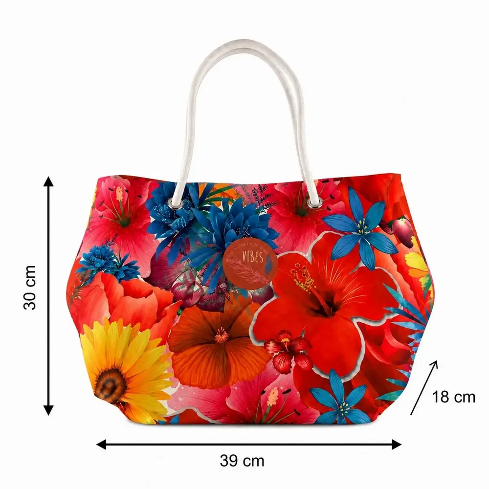 Bags and totes - Medium Flower Beach Bag - BEACH VIBES