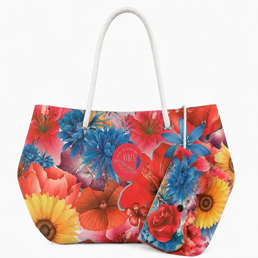 Bags and totes - Medium Flower Beach Bag - BEACH VIBES