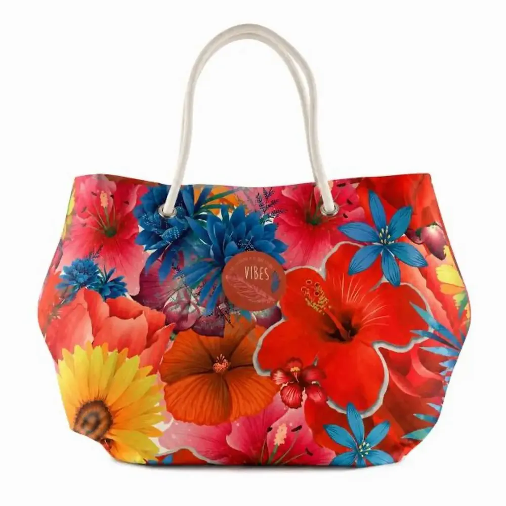 Bags and totes - Medium Flower Beach Bag - BEACH VIBES