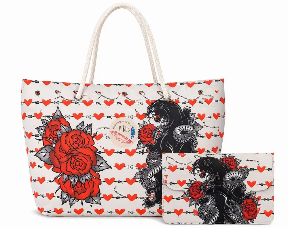 Bags and totes - Medium Panther Beach Bag - BEACH VIBES