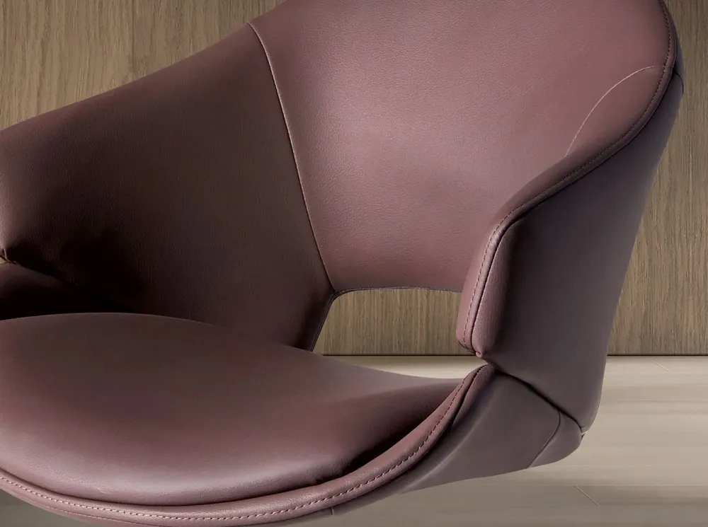 Chaises - Chaise pivotante en similicuir marron cuivré - ANGEL CERDÁ