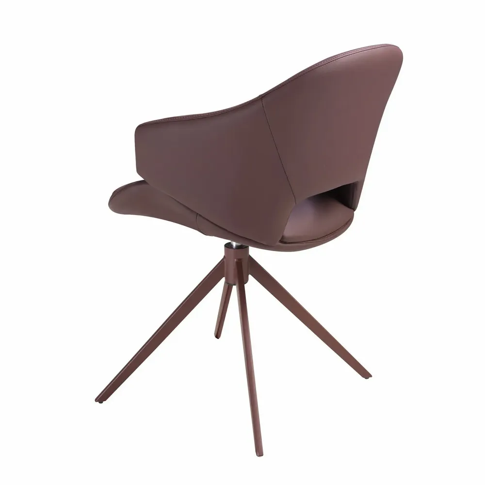 Chaises - Chaise pivotante en similicuir marron cuivré - ANGEL CERDÁ