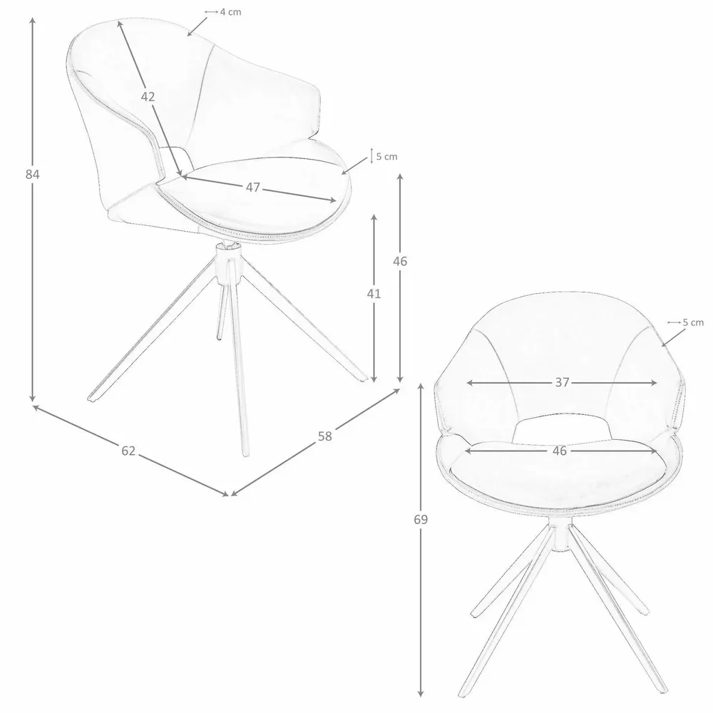 Chaises - Chaise pivotante en similicuir marron cuivré - ANGEL CERDÁ