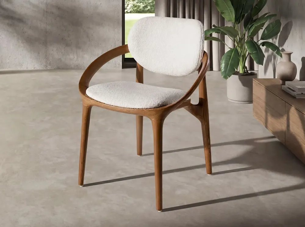 Chairs - Off-white fabric chair - ANGEL CERDÁ