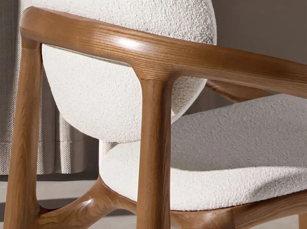 Chairs - Off-white fabric chair - ANGEL CERDÁ