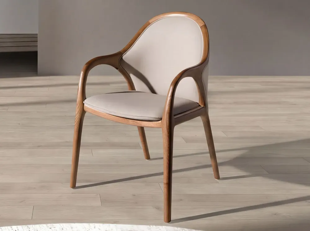 Chaises - Chaise en similicuir sable - ANGEL CERDÁ