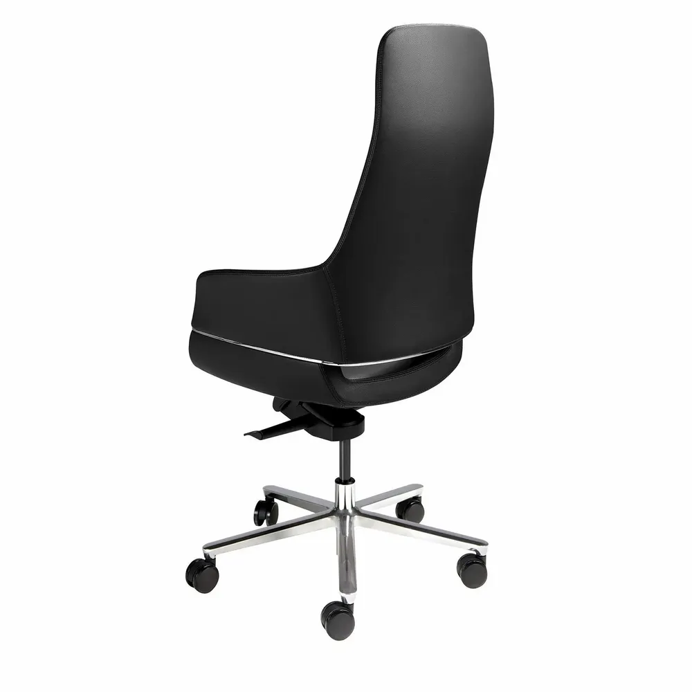 Chaises - Chaise de bureau pivotante en similicuir noir - ANGEL CERDÁ