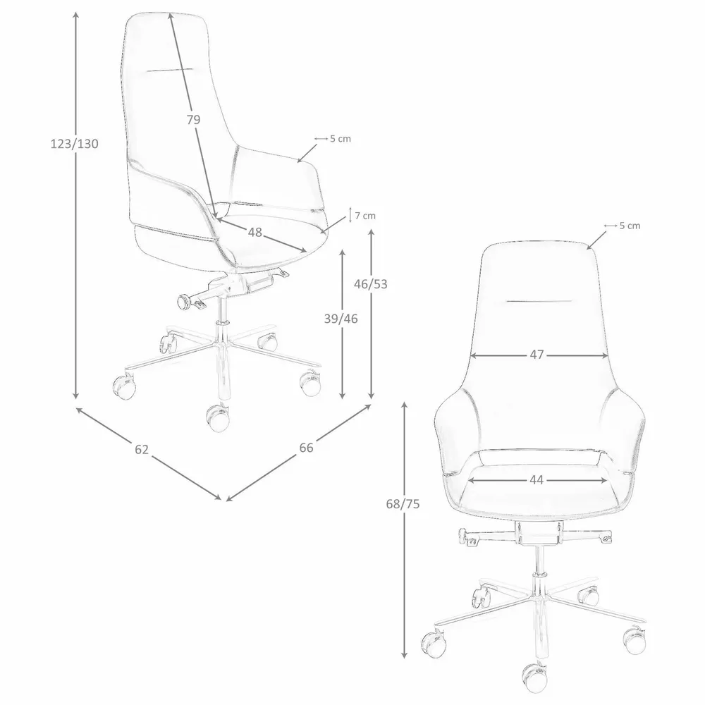 Chaises - Chaise de bureau pivotante en similicuir noir - ANGEL CERDÁ