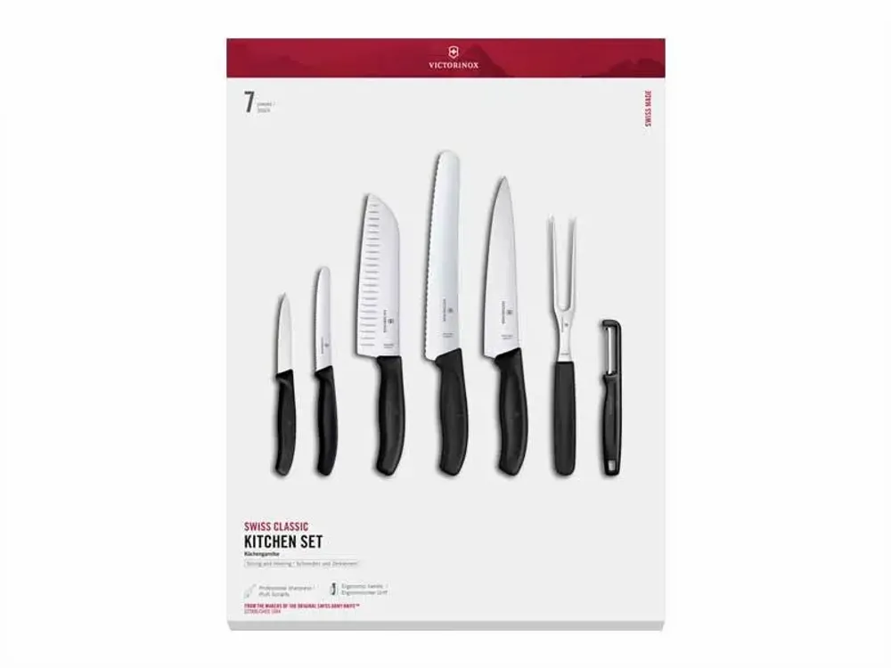 Couteaux - SET DE CUISINE 7 PIECES VICTORINOX SWISSCLASSIC NOIR - VICTORINOX