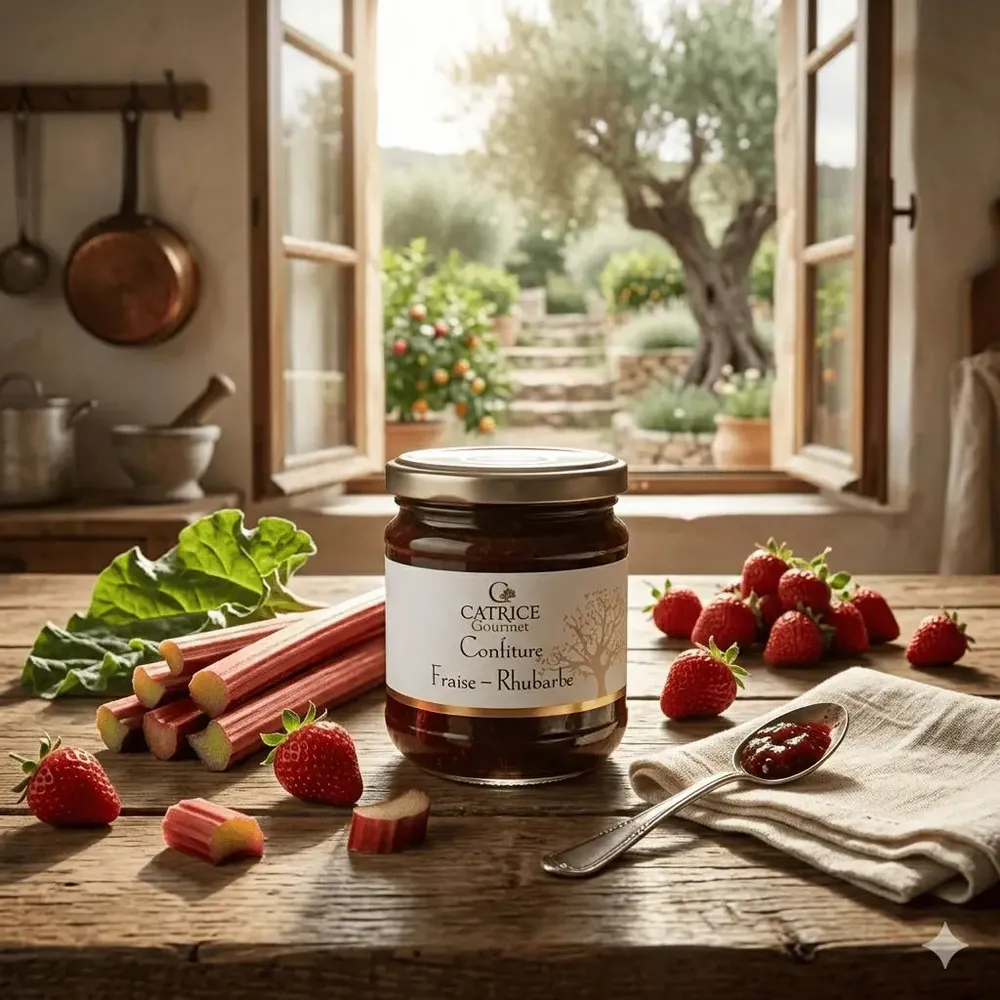 Delicatessen - Strawberry-rhubarb jam 250g - CATRICE GOURMET