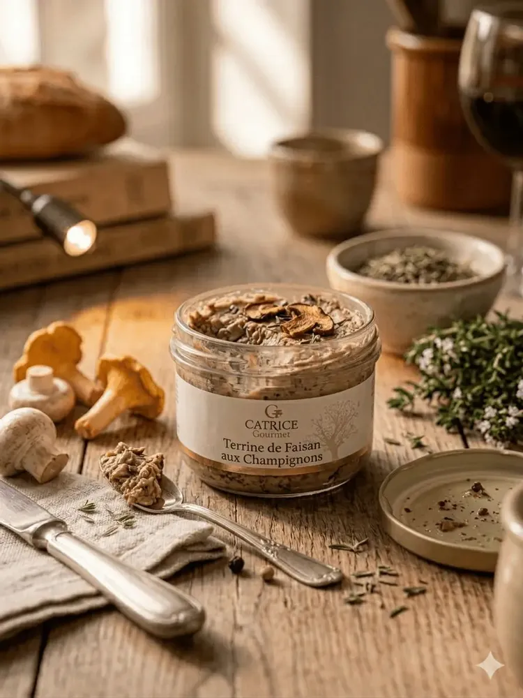 Delicatessen - Pheasant terrine with mushrooms per 1100 u - CATRICE GOURMET