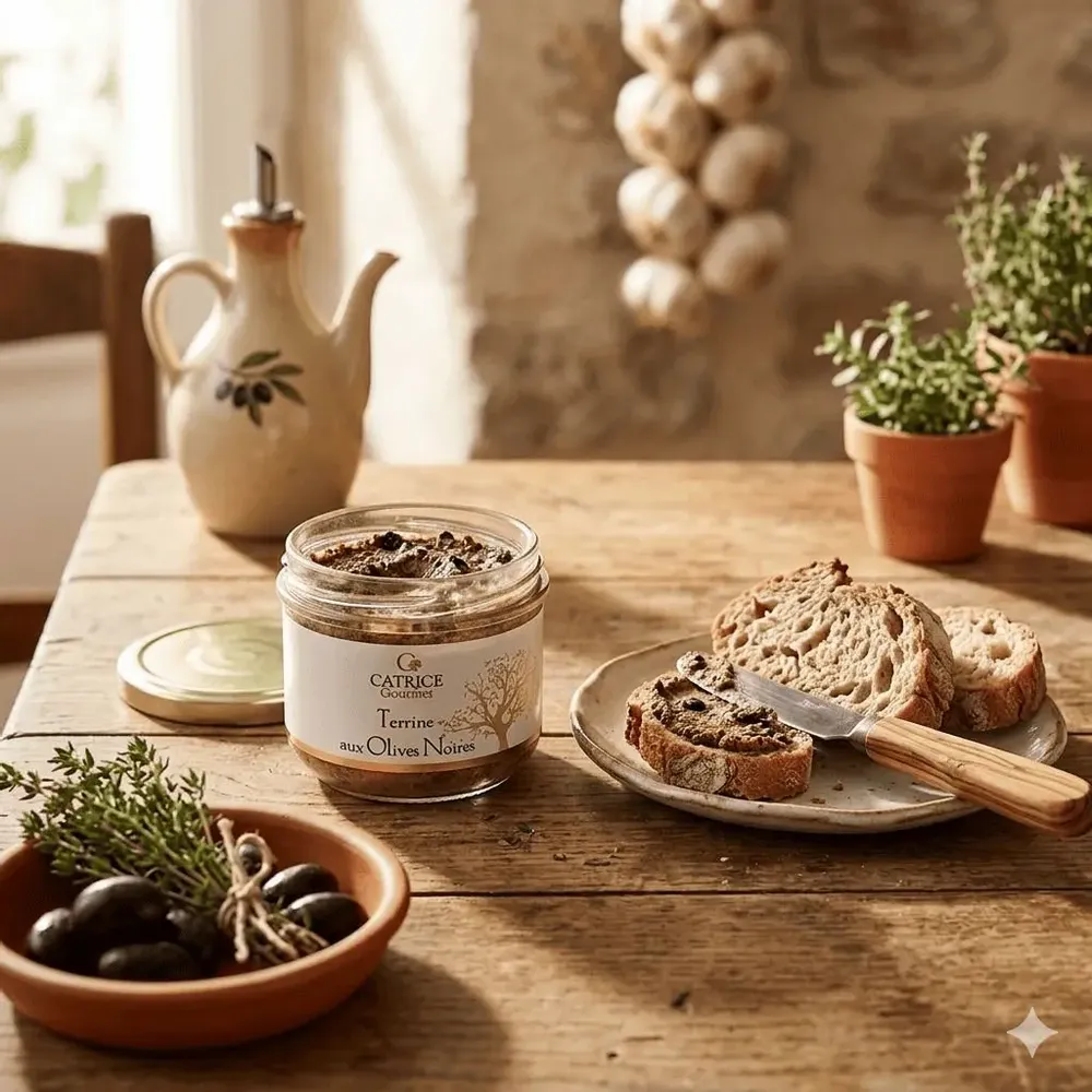 Delicatessen - Pork terrine with black olives - CATRICE GOURMET