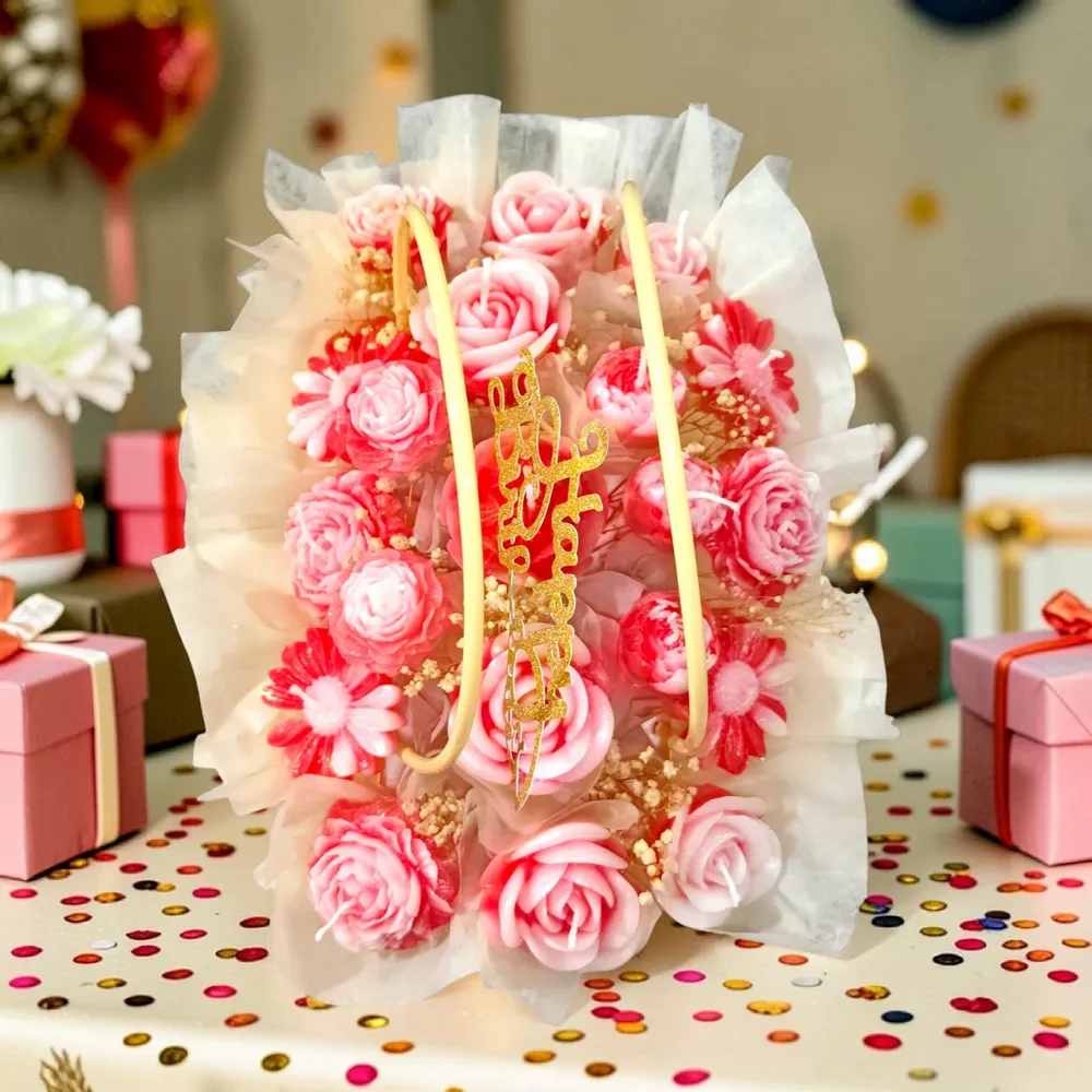 Candles - Scented Handmade Candle Flower Bouquet for Weddings - WIRAWIRI