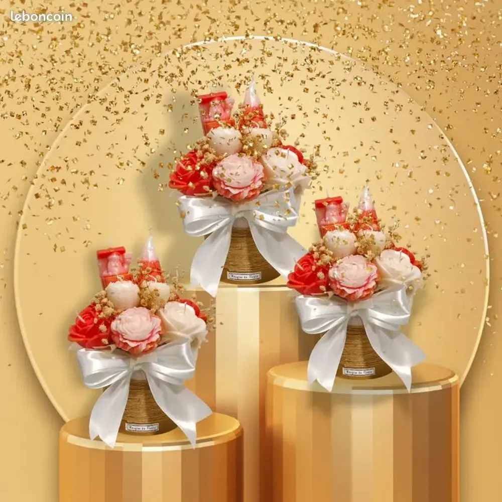 Floral decoration - Soy Wax Candle Pot – Medium Flower Home Decor Gift - WIRAWIRI