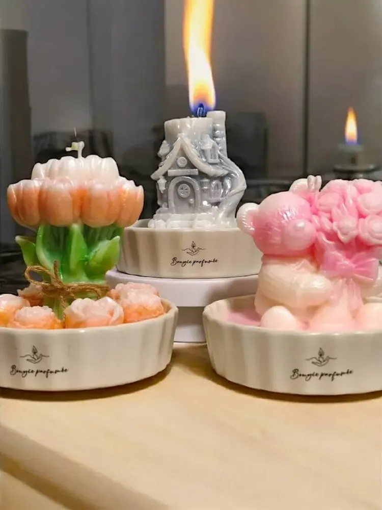 Candles - Decorative Scented Candle Collection – Bear, House & Flower - WIRAWIRI