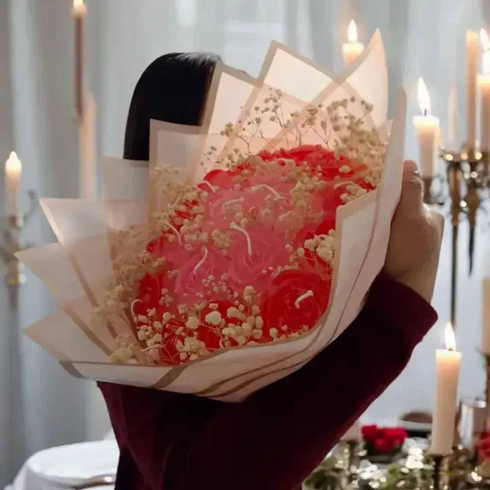 Candles - Exotic Rose Candle Bouquet – Luxury Scented Flower Gift - WIRAWIRI