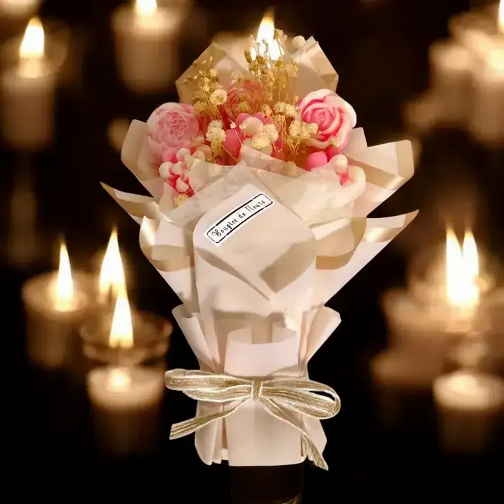 Candles - Mini Candle Flower Bouquet – Handmade Scented Gift - WIRAWIRI