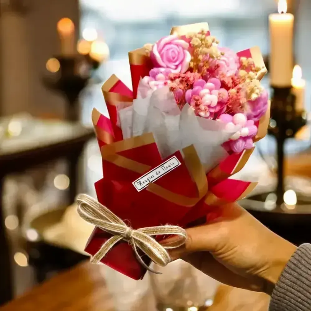 Candles - Mini Candle Flower Bouquet – Handmade Scented Gift - WIRAWIRI