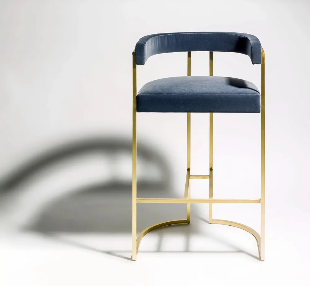 Stools for hospitalities & contracts - Bar Stool JULIUS Frame Stainless Steel, Seat Fabric COM/COL option - DUISTT