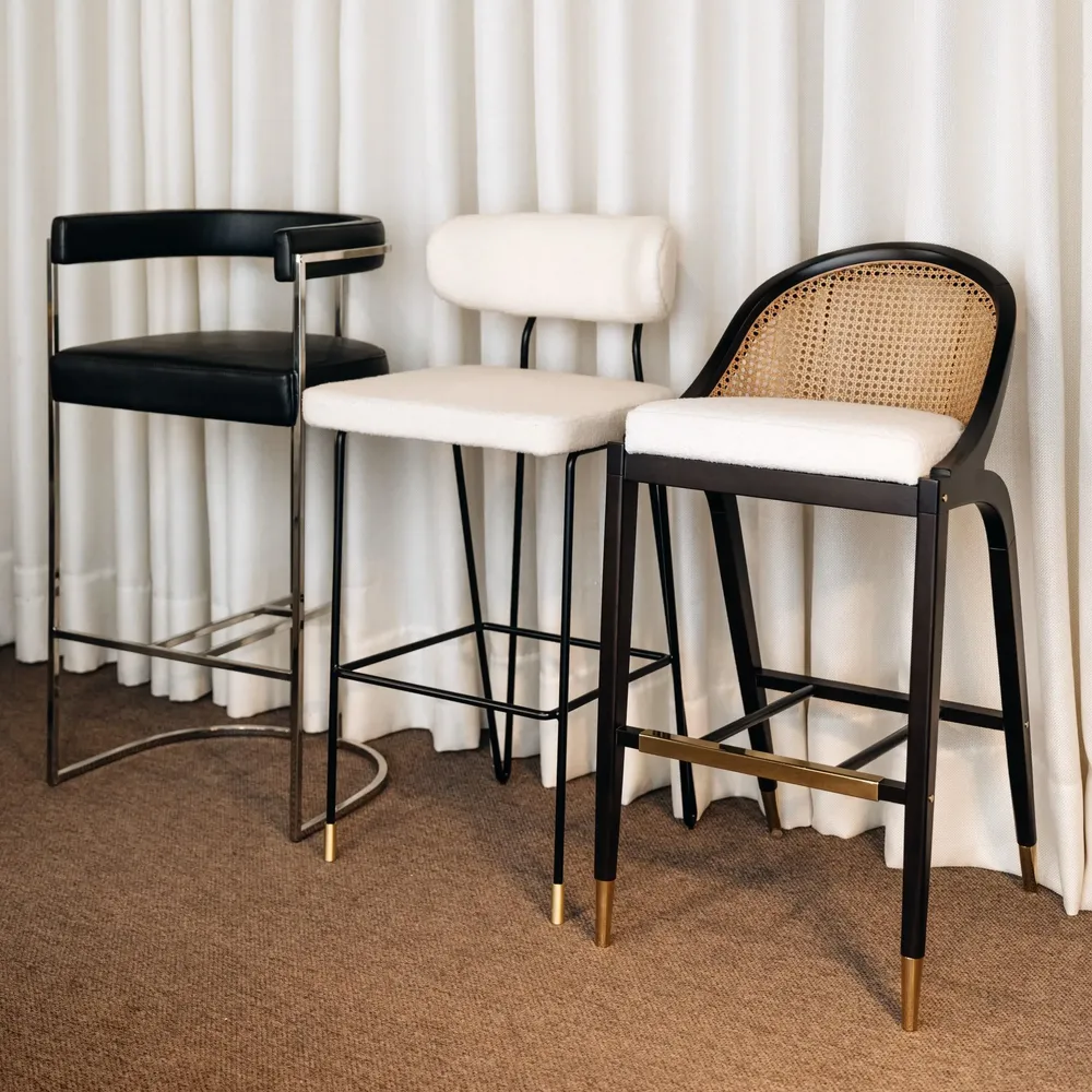 Stools for hospitalities & contracts - Bar Stool JULIUS Frame Stainless Steel, Seat Fabric COM/COL option - DUISTT
