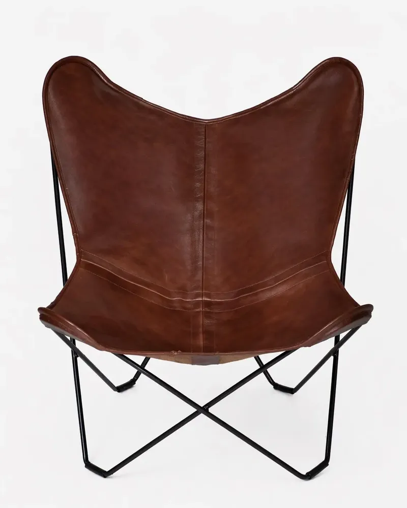 Armchairs - Butterfly leather armchair - ECUIRA