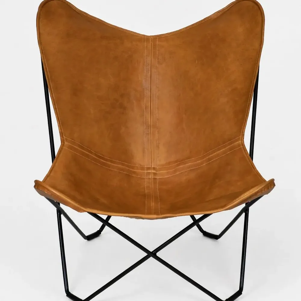 Armchairs - Butterfly leather armchair - ECUIRA